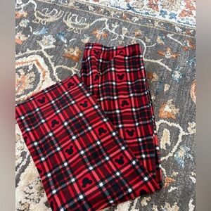 Disney Mickey Mouse Checkered Pajama Pants Women’s Size Medium Red Black